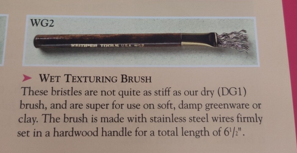 Kemper Tools WG2 Wet Texturing Brush Scoring Tool 6"