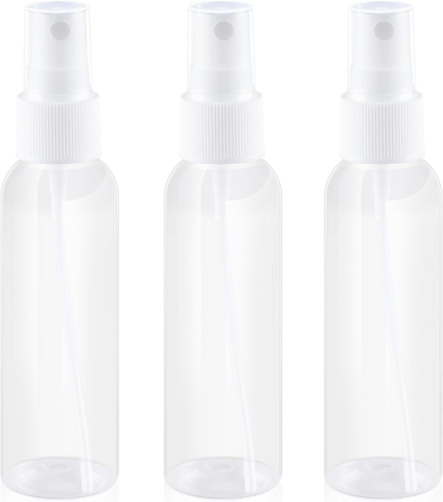 2OZ 3Pack Small Spray Bottle 60ml, Clear Plastic Mini Bottle,
