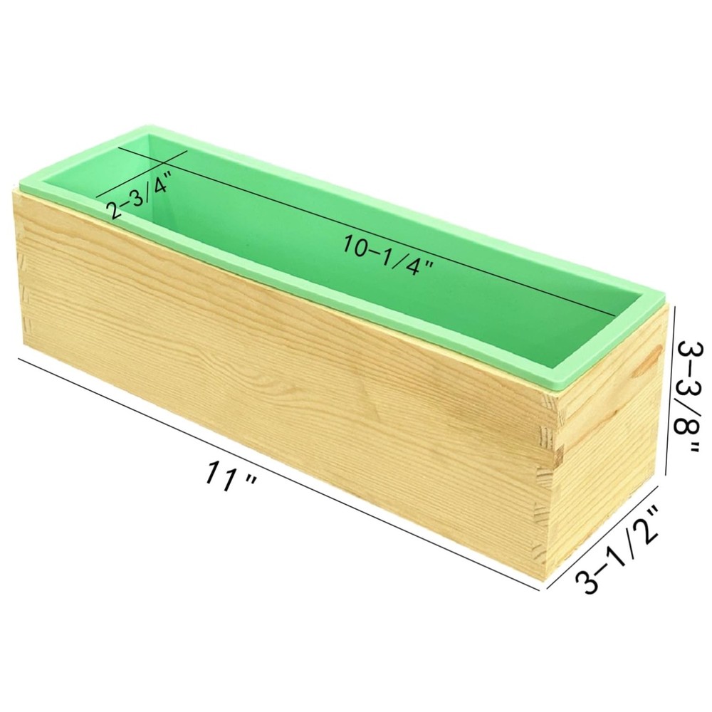 Rectangular Soap Silicone Mold Set with Wood Box and Cutters