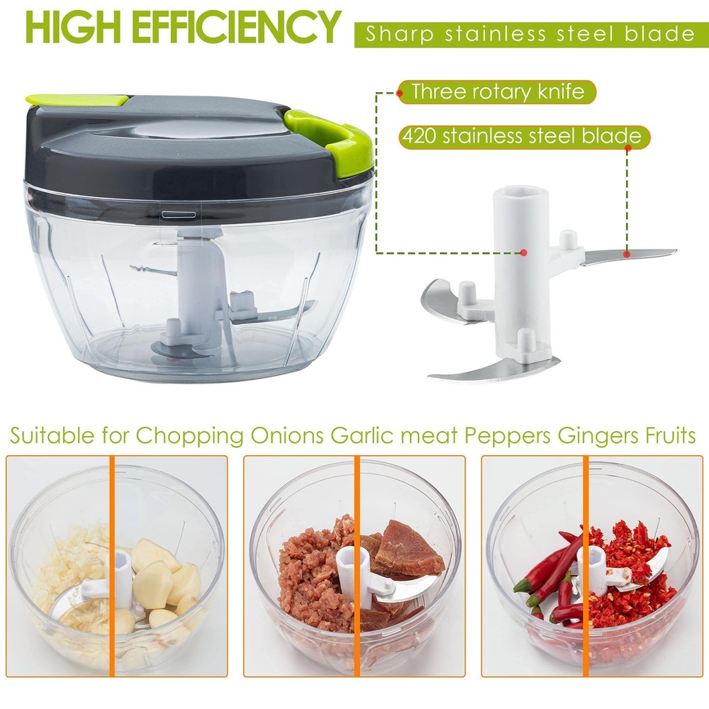 Multi-Function Manual Food Chopper & Processors with Handle and Cover,Vegetab...