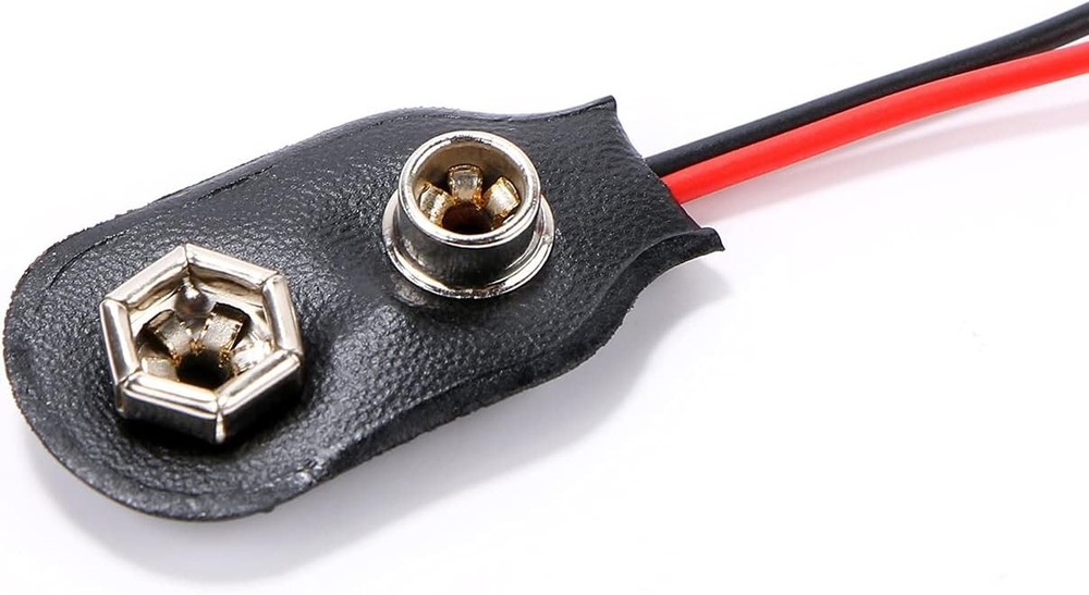9V Battery Clip Connector, 9 Volt Long Cable Connection Soft Shell I Type,...