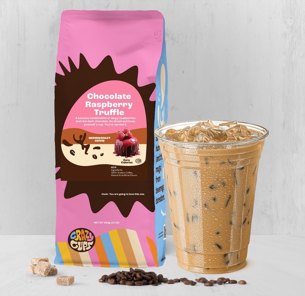 Crazy Cups Chocolate Raspberry Ground Coffee 10 oz Bag 3 Pack