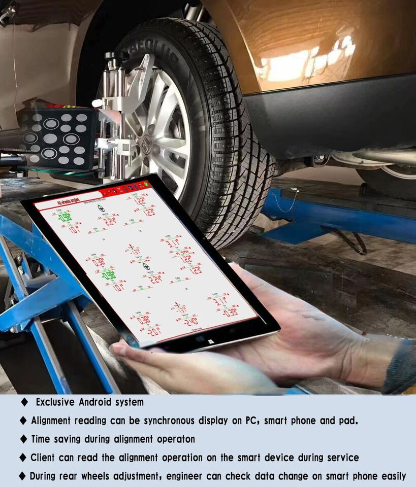 3D Wheel Alignment Machine Wheel Aligner Android System Cloud Service TV Tablet