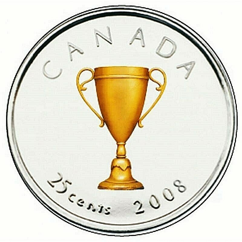 🇨🇦 Rare Canada quarter 25 cents Mint Colored coin, CONGRATULATIONS, 2008