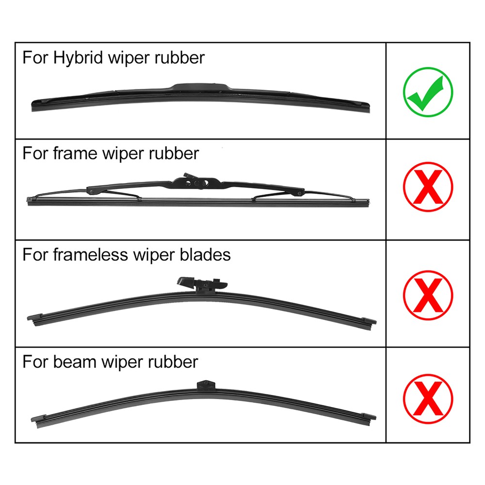 FOUR 450mm 650mm 17.5" 25.5" 3 Section Windshield Wiper Blade Refill Universal