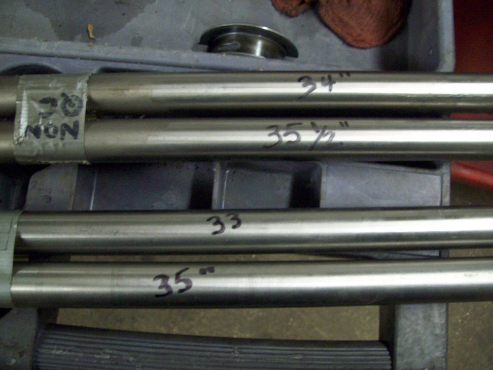 Winters solid titanium axles - 31/24 spline - 34 / 35.5 inches