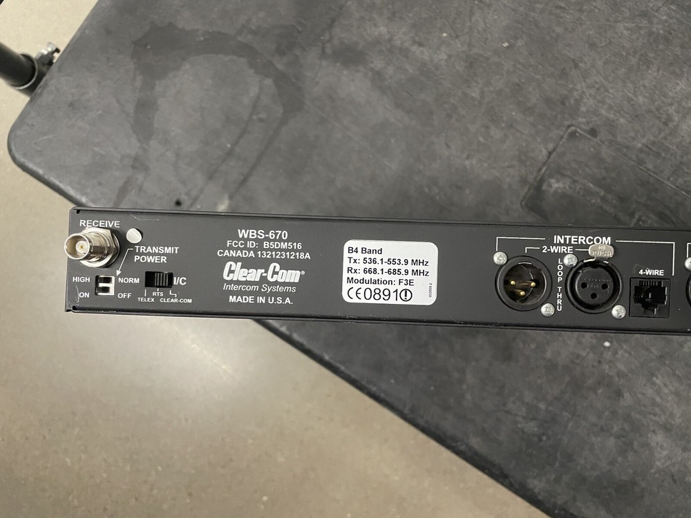 Clear-Com WBS-670 UHF Wireless Intercom Base station