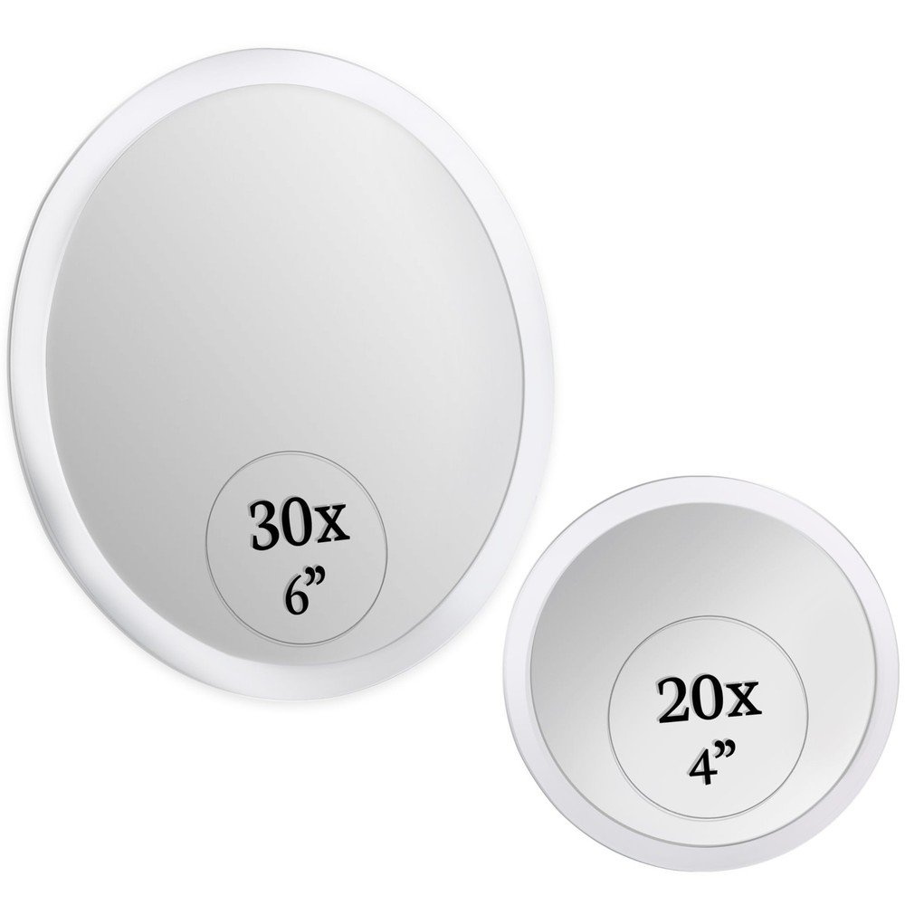 30x 20x Magnifying Mirror Set Wall Mounted Makeup Mirror with Suction Cup