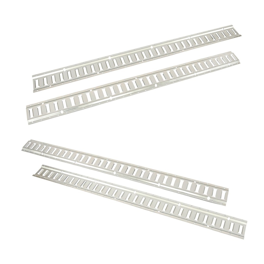 4pc Durable Carbon Steel E Track Tie Down Rail Kit Silver Galvanized Replacement