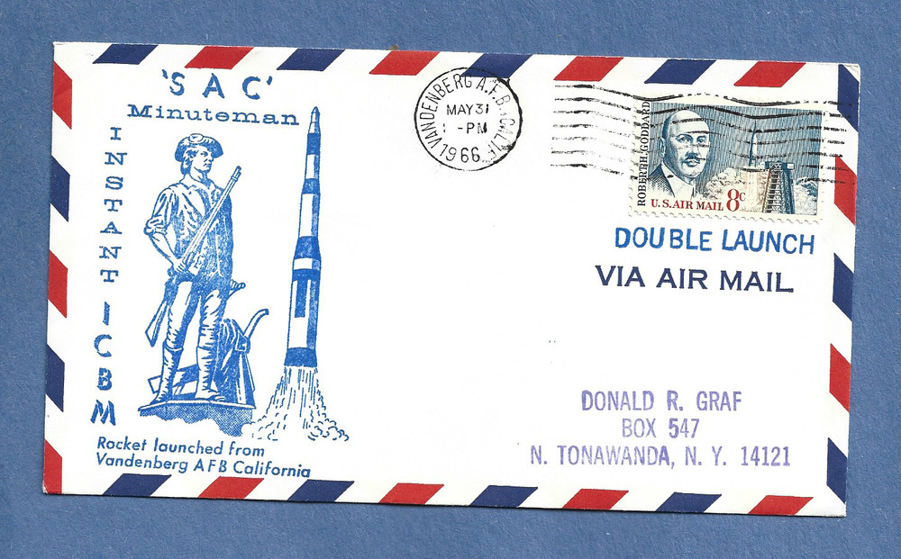 MINUTEMAN ROCKET FIRED MAY 31,1966 VAFB  SPACE COVER NASA