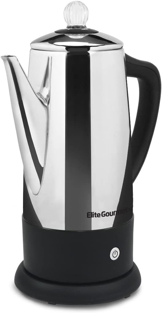 Electric 12-Cup Stainless Steel Coffee Percolator w/Keep Warm Cool-Touch Handle