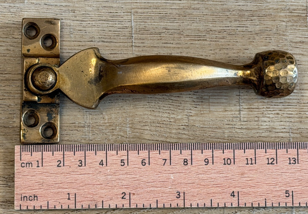ANTIQUE SOLID BRASS CASEMENT WINDOW HANDLE RECLAIMED