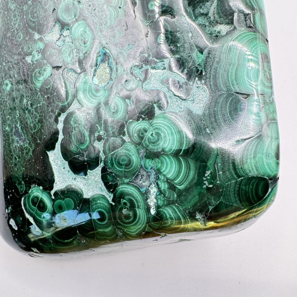 468 Grams Malachite Polished Tight Pattern Great Shape And Quality For Display