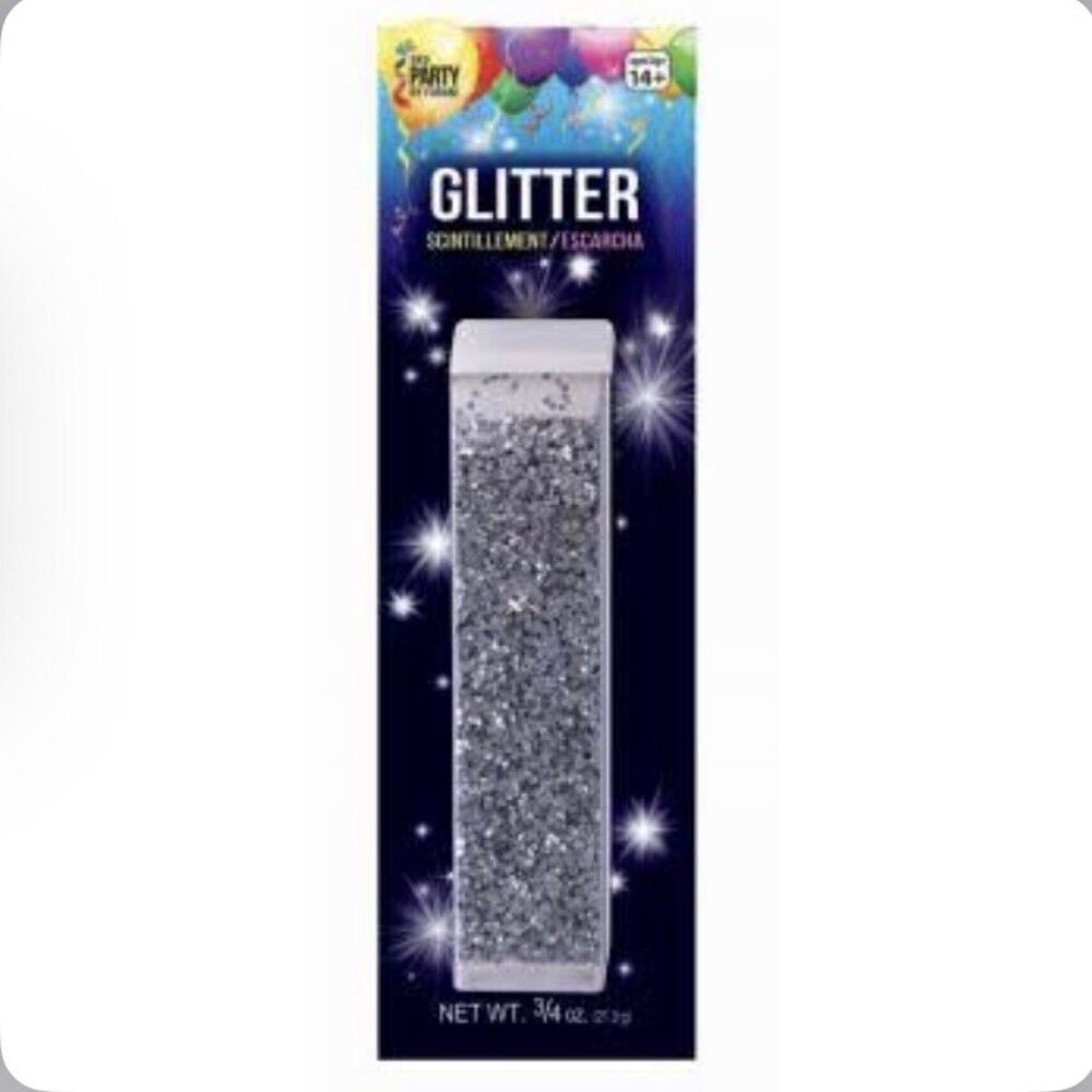 Silver Glitter 3/4 Oz Small Silver Circles