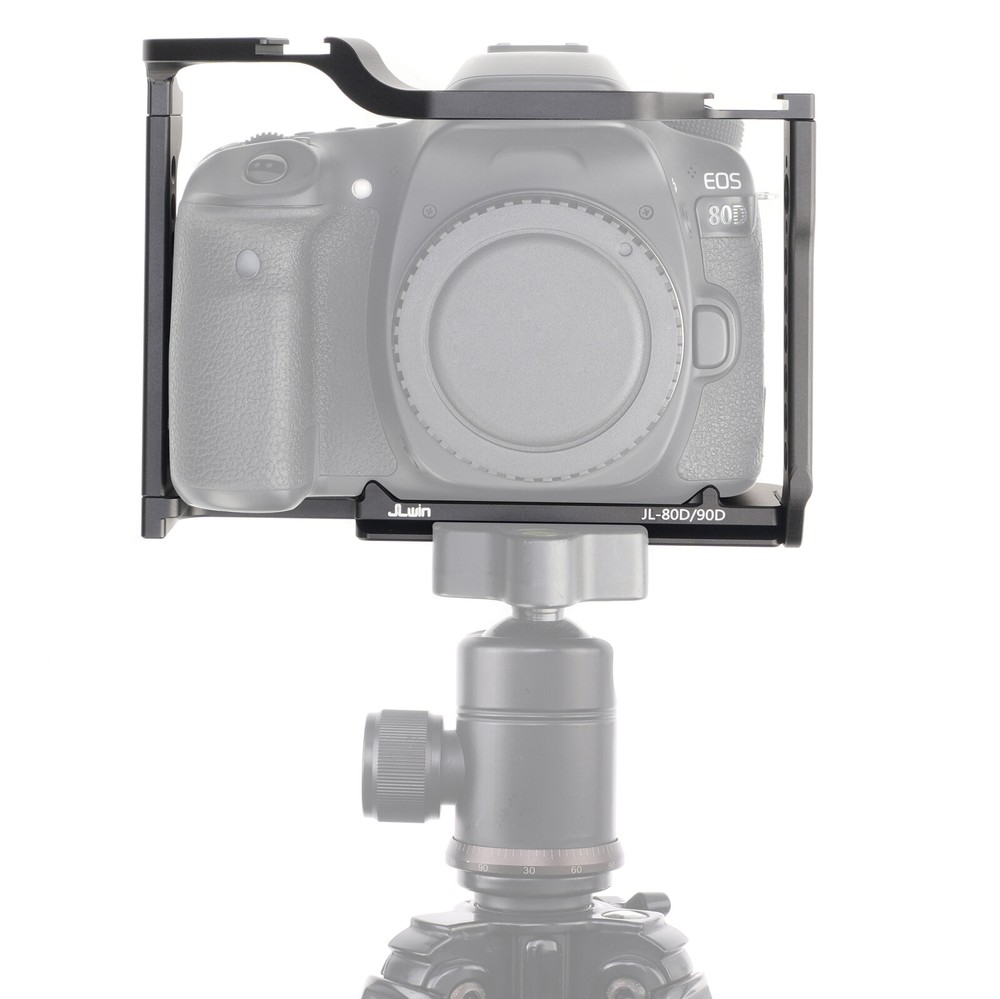 Camera Cage Rig with 1/4"-20 with Top Handle Grip for Canon EOS 80D 90D Camera