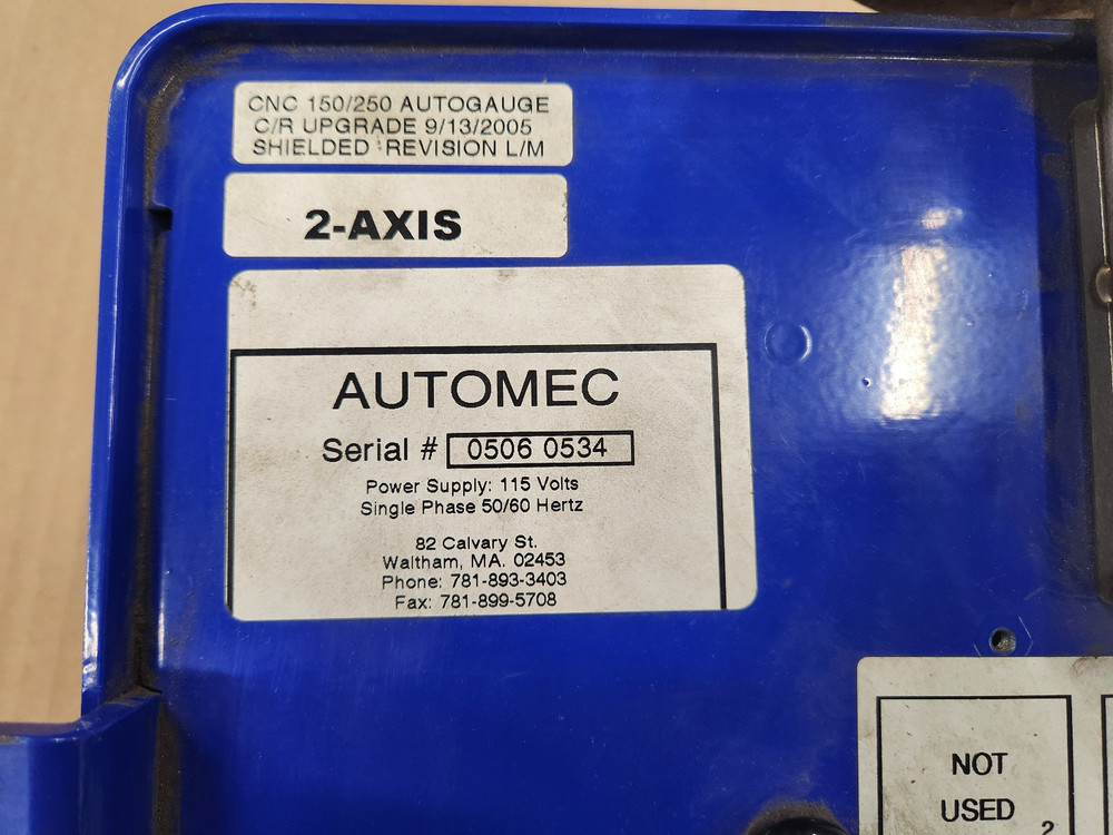 Automec CNC150 Autogauge Control Panel