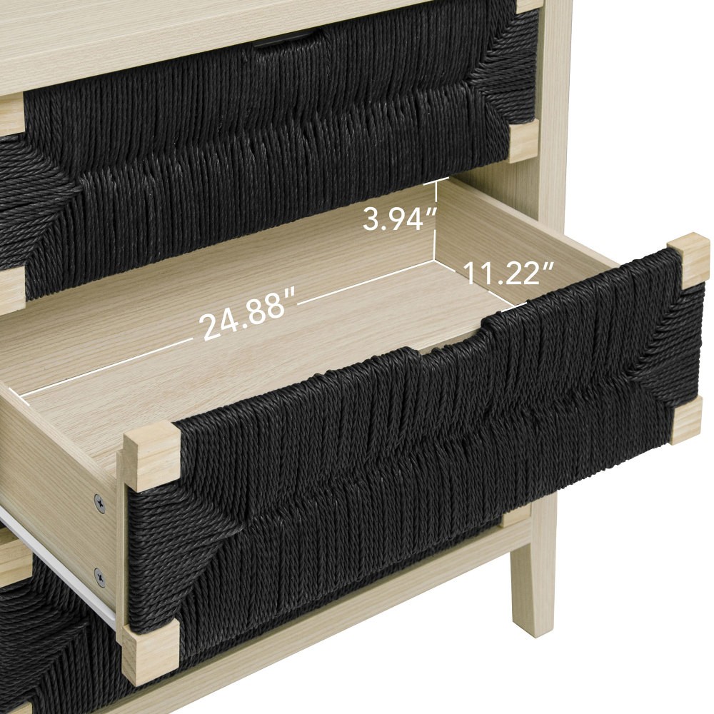 3 Drawer Sideboard Buffet with Adjustable Shelves, Storage Cabinet
