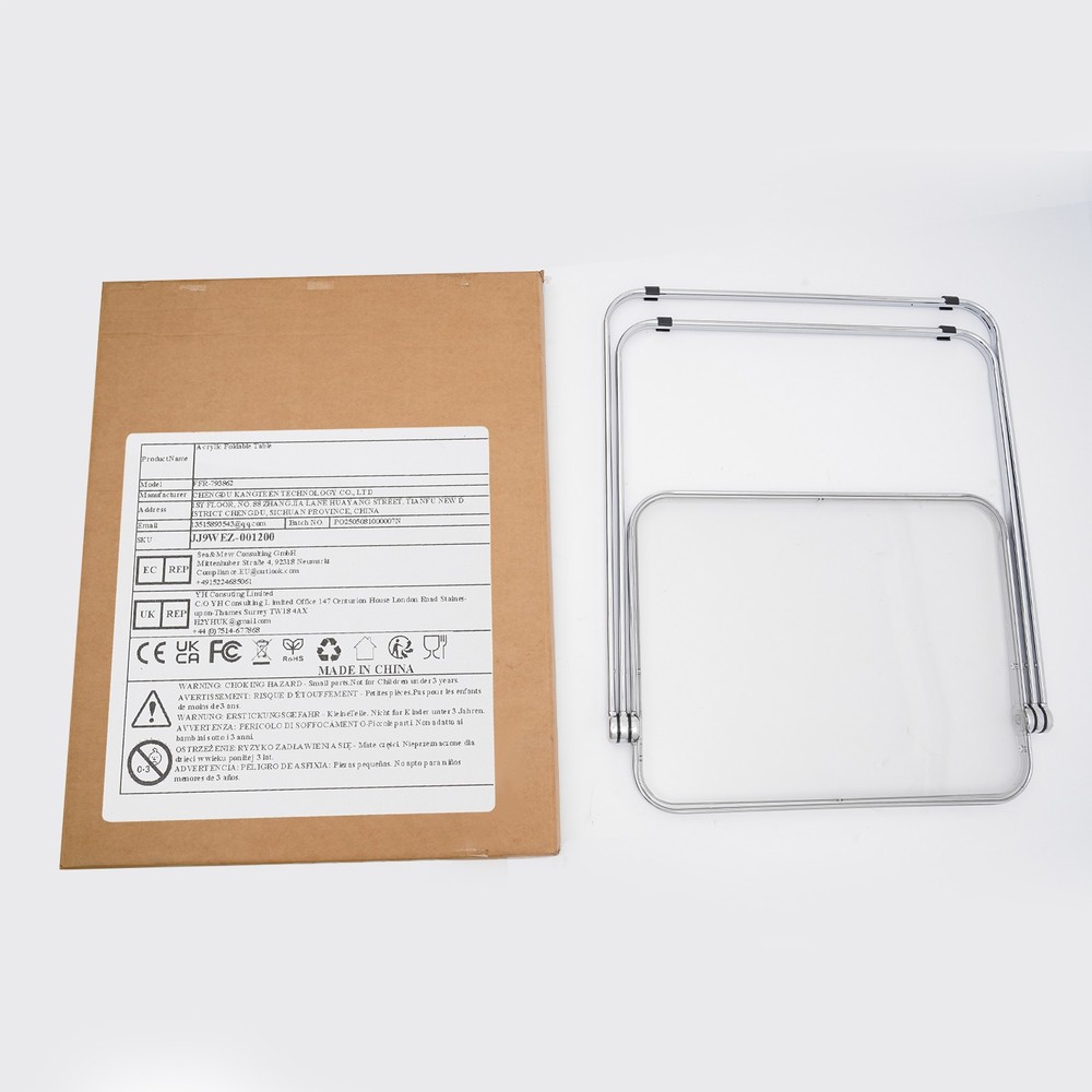 Clear Foldable Side Table Tiny Desk For Home Office Small Indoor Computer Desk