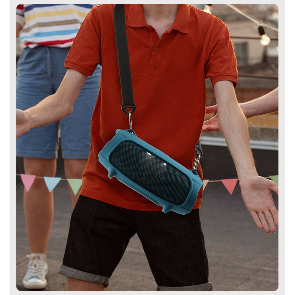 For JBL charge5/5 WiFi Bluetooth Speaker Silicone Protective Case+Shoulder Strap