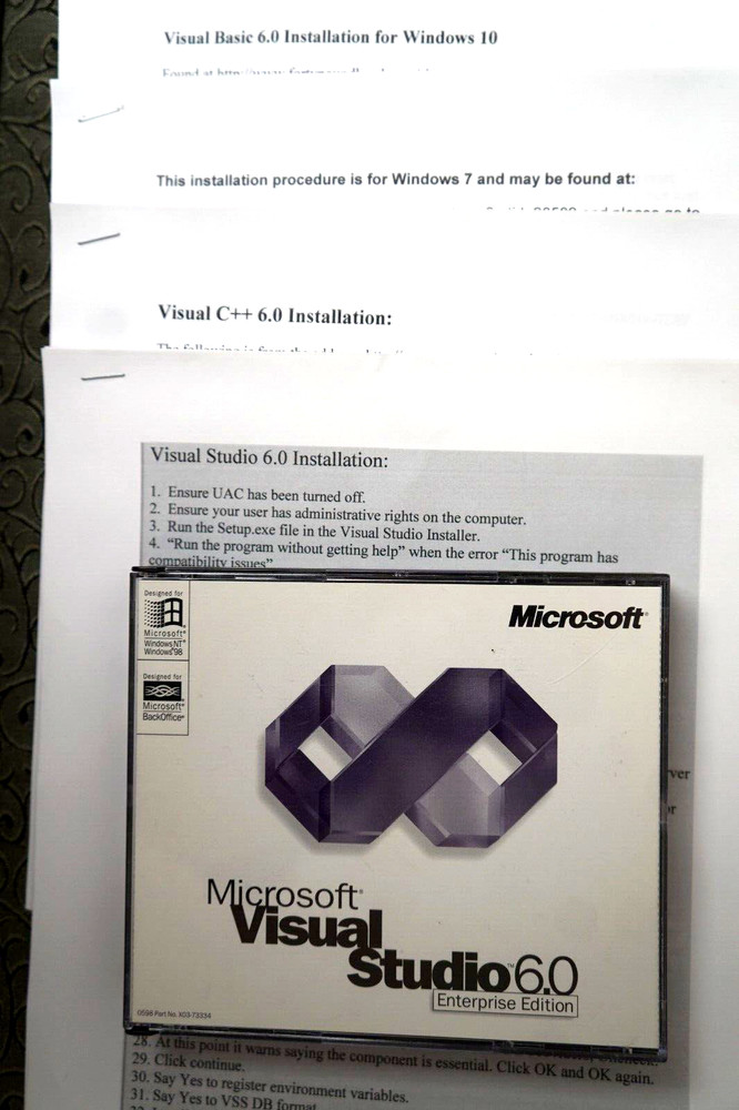 Microsoft Visual Studio Enterprise 6.0 + Install Instructions ~  3 CD's KEY CODE
