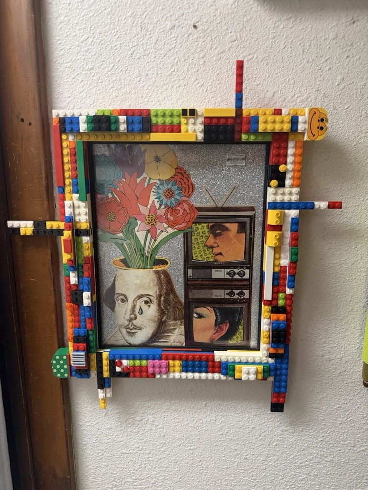 Custom made collage art in Lego brick Frame