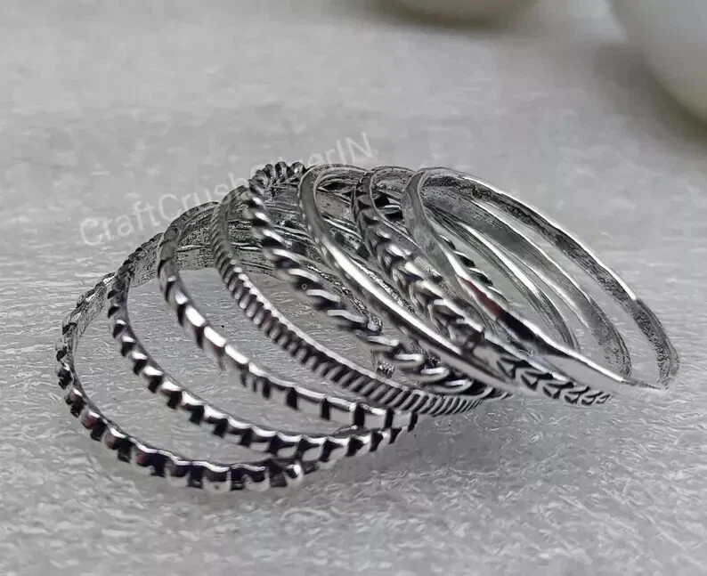 Sterling Silver Stacking Gift Ring Set of 8 Sterling Silver Stacking All size