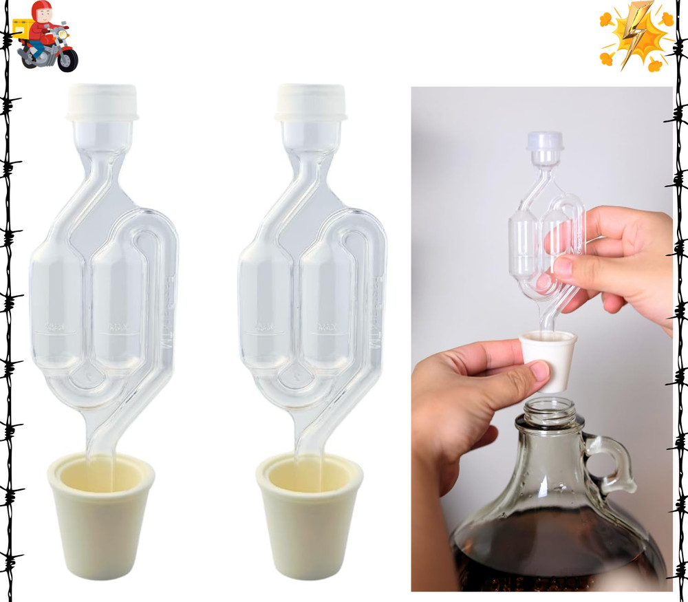 Twin Bubble Airlock Carboy Bung Pack for Home Wine Making Supplies Universal