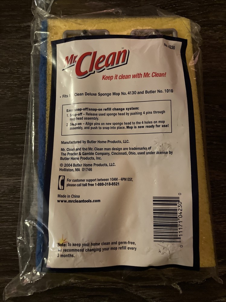 Mr Clean Classic Sponge Mop Refill With Scrubber Item #4230
