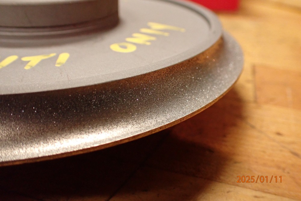 CONCAVE DIAMOND GRINDING SURFACE GRINDER WHEEL W/ L.H. ARBOR