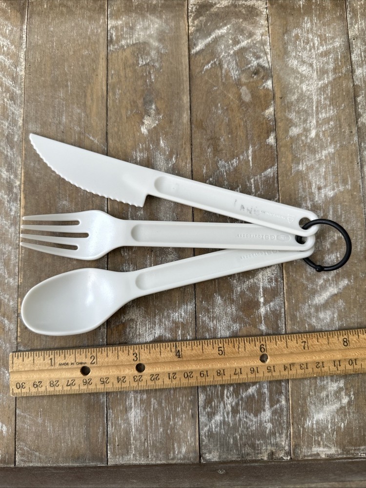 GSI Outdoors Camping flatware. Hard Plastic Fork Spoon and Knife