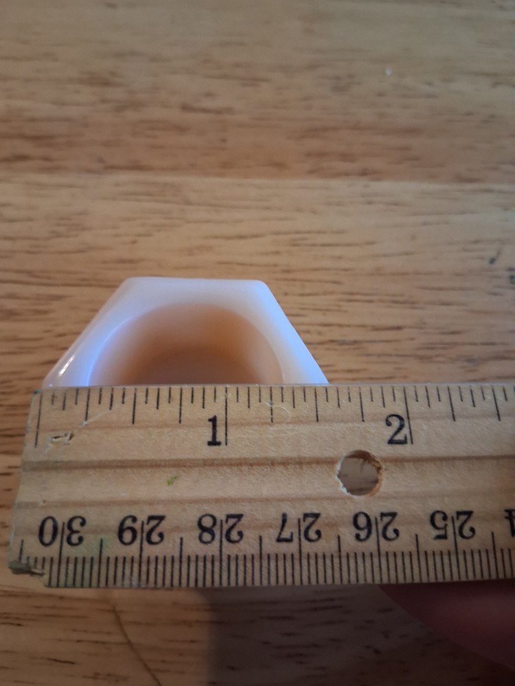 Hexagonal Light Pink Glass Open Salts Cellars