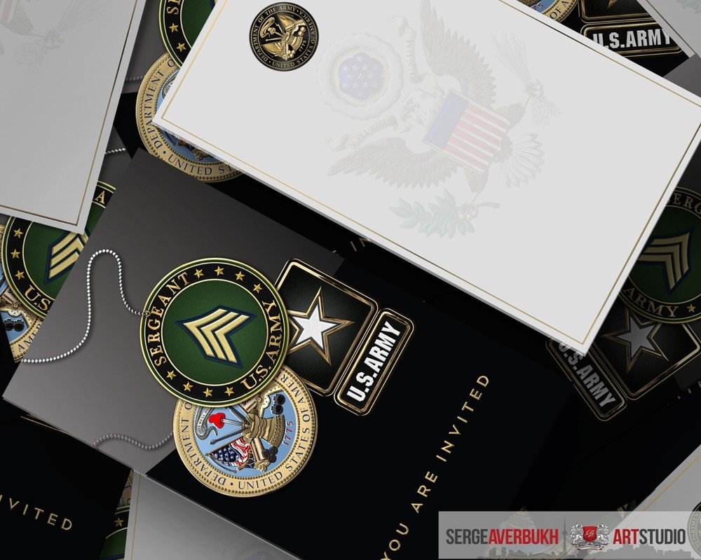 Customizable US Army Sergeant 5x7 Invitation Template DIGITAL DOWNLOAD