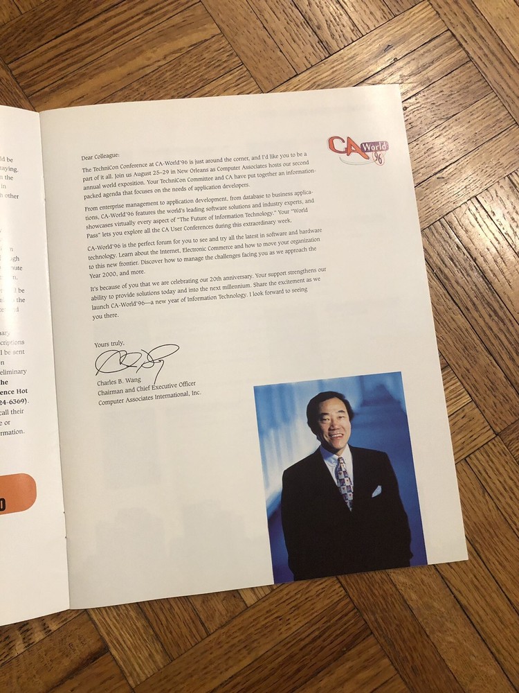 1996 TechniCon Tech Conference At CA-World New Orleans Info Packet