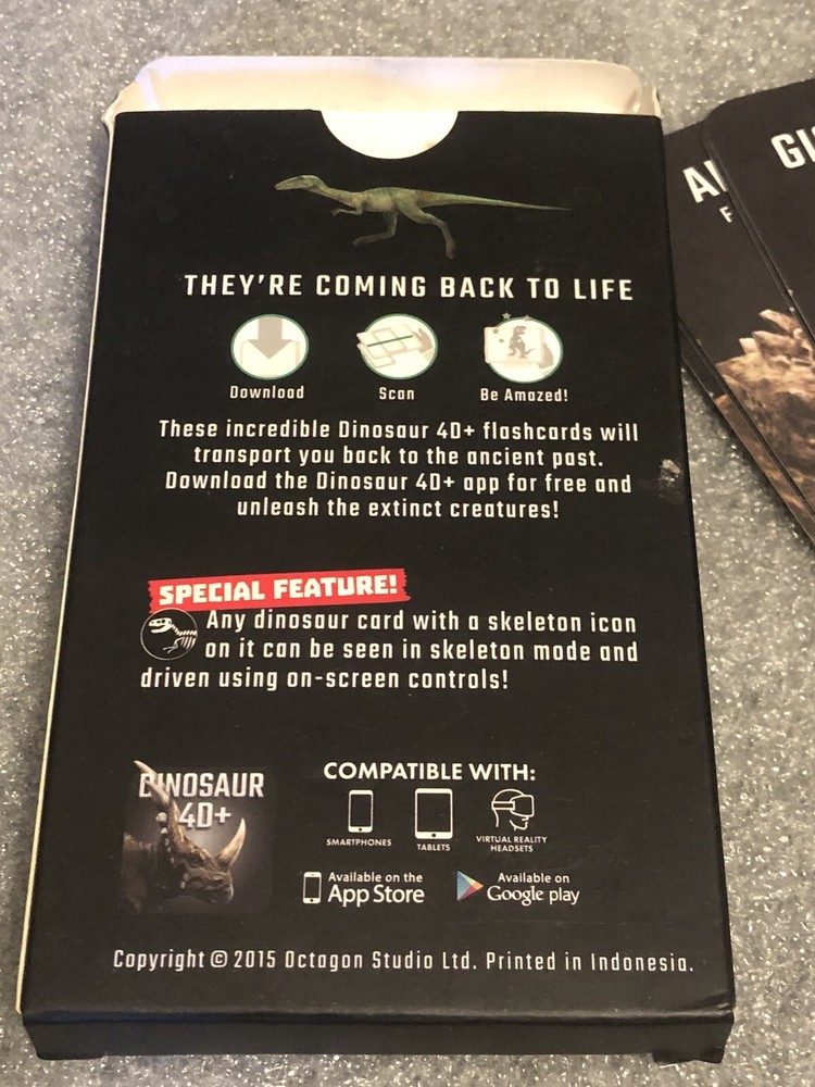 4D DINOSAUR EXPERIENCE AUGMENTED REALITY CARDS UTOPIA 360 OCTAGON STUDIOS
