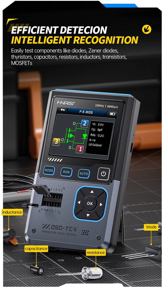 DSO-TC4 Electronics Component Tester Signal Generator Oscilloscope 10MHz 48Ms/s