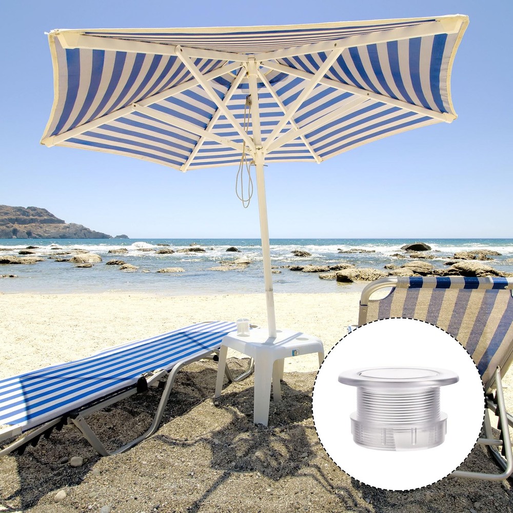 PEUTIER Parasol Hole Ring Plug and Cap Set, ABS Plastic Clear M, transparent