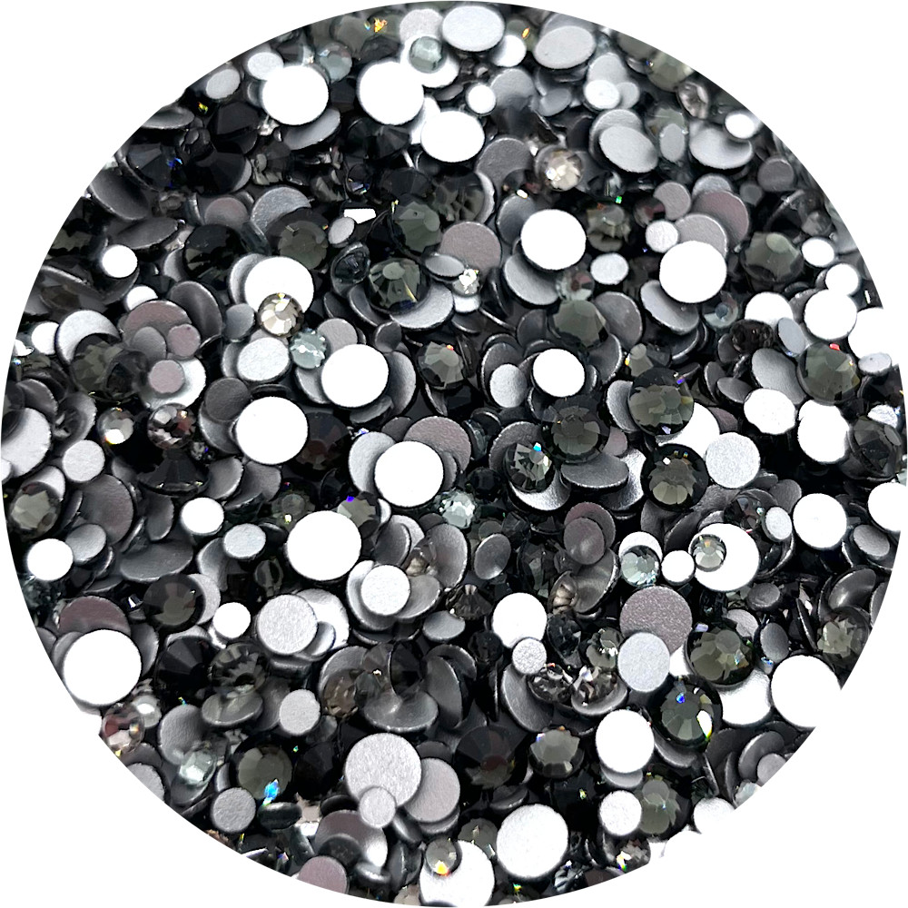 Flat Back Non-Hot Fix Glass Rhinestones 0 Grey