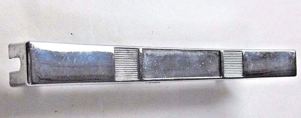 Drawer Cabinet Door Pull Handle Chrome Repurposed Concave Ribbed 4" Centers MCM