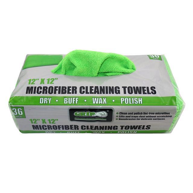 Grip On Tools Microfiber Cleaning Cloths, 36 Pack