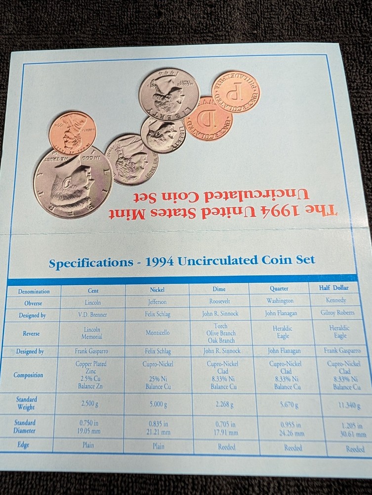 1994 US Mint Uncirculated set OGP