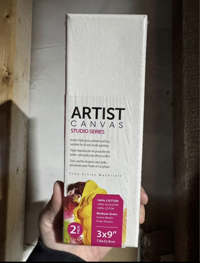 Fine Artist Materials Studio Series 2 Pack Rectangular Cotton Canvas 3x9"