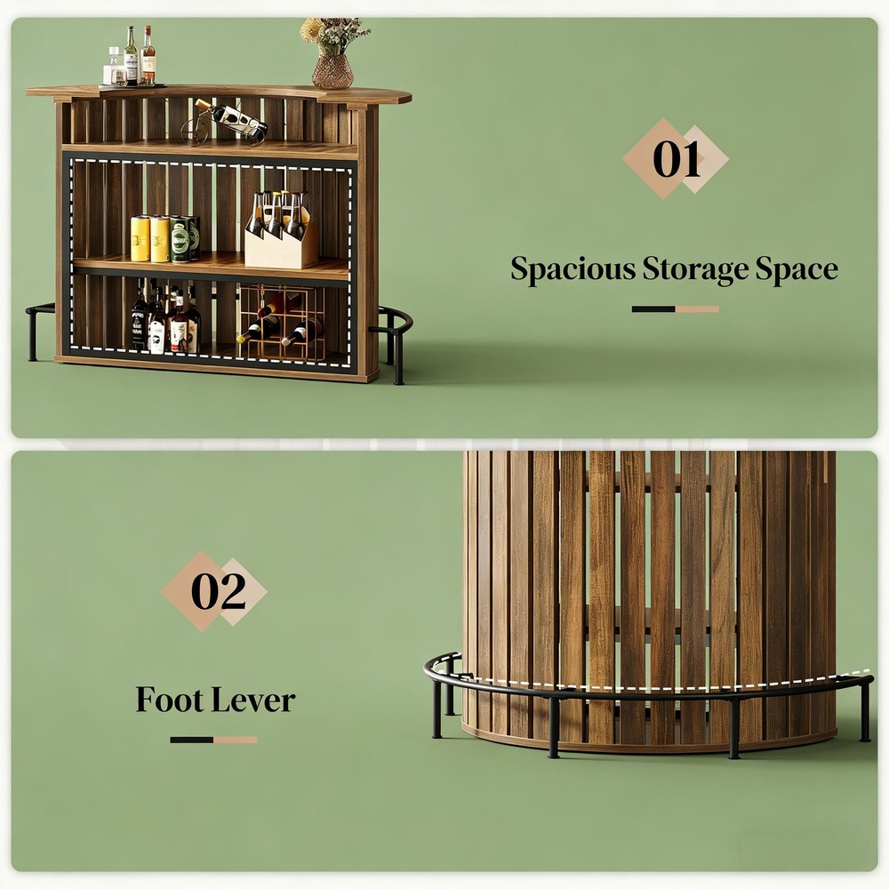 Stylish Bar Table,Arc-Shaped Bar Cabinet,Coffee Table