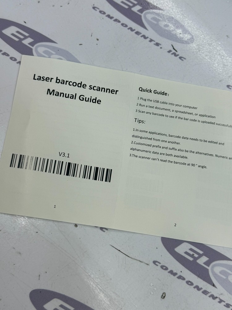 WoneNice Handheld USB Wired Barcode Scanner Black Model: WN3300