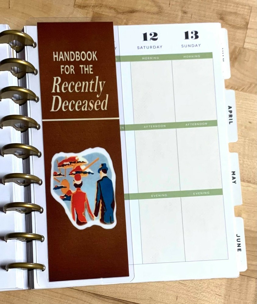 Beetlejuice Recently Deceased Short Dashboard Bookmark 4 use w Happy Planner