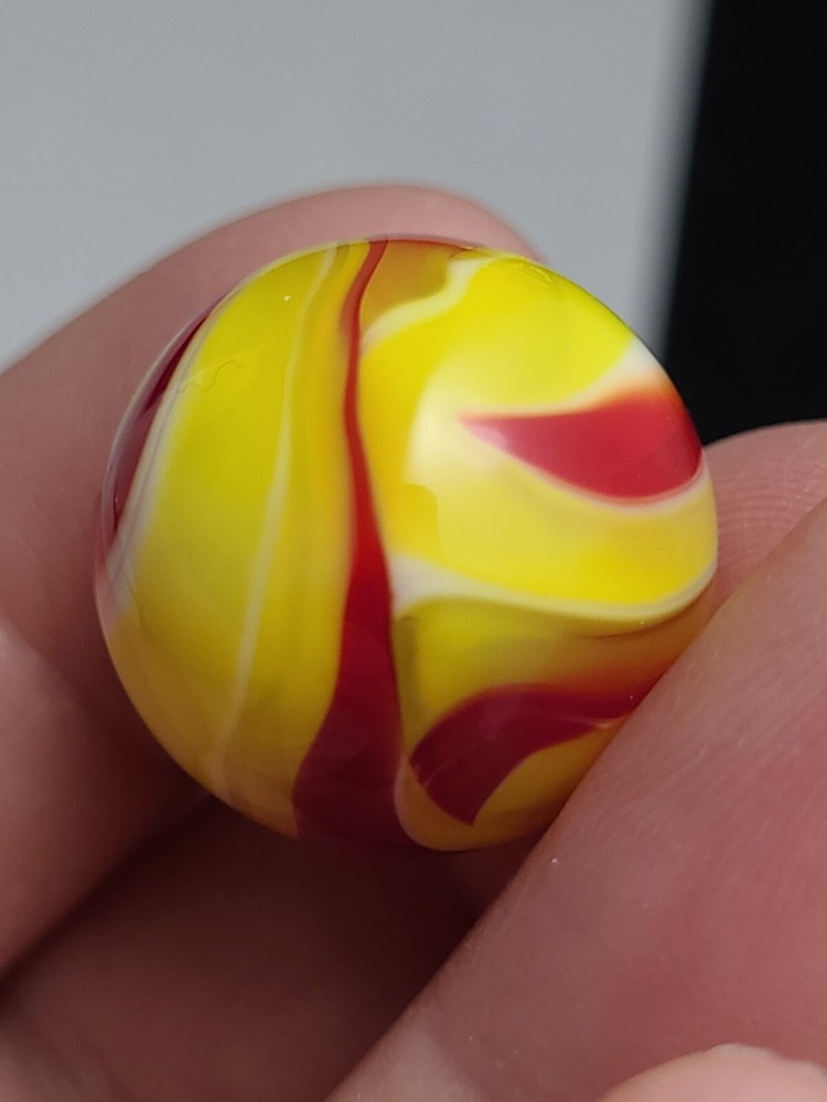 Yellow Red White Marble Signed AF 1998