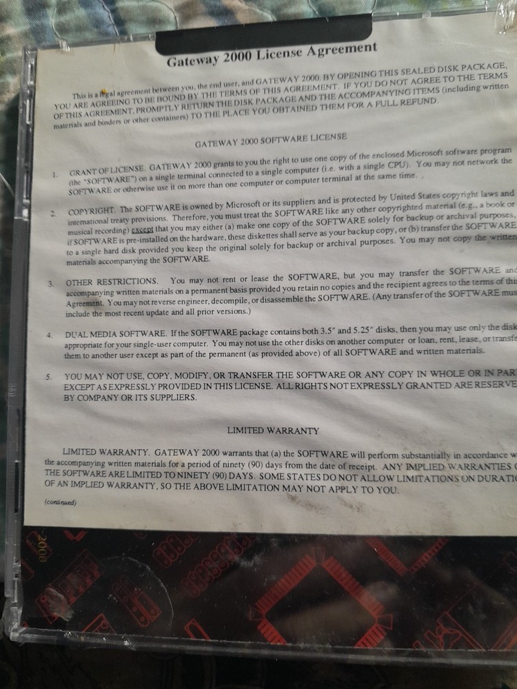 Gateway 20000 System CD With Microsoft Windows 3.11 Workgroups Sealed