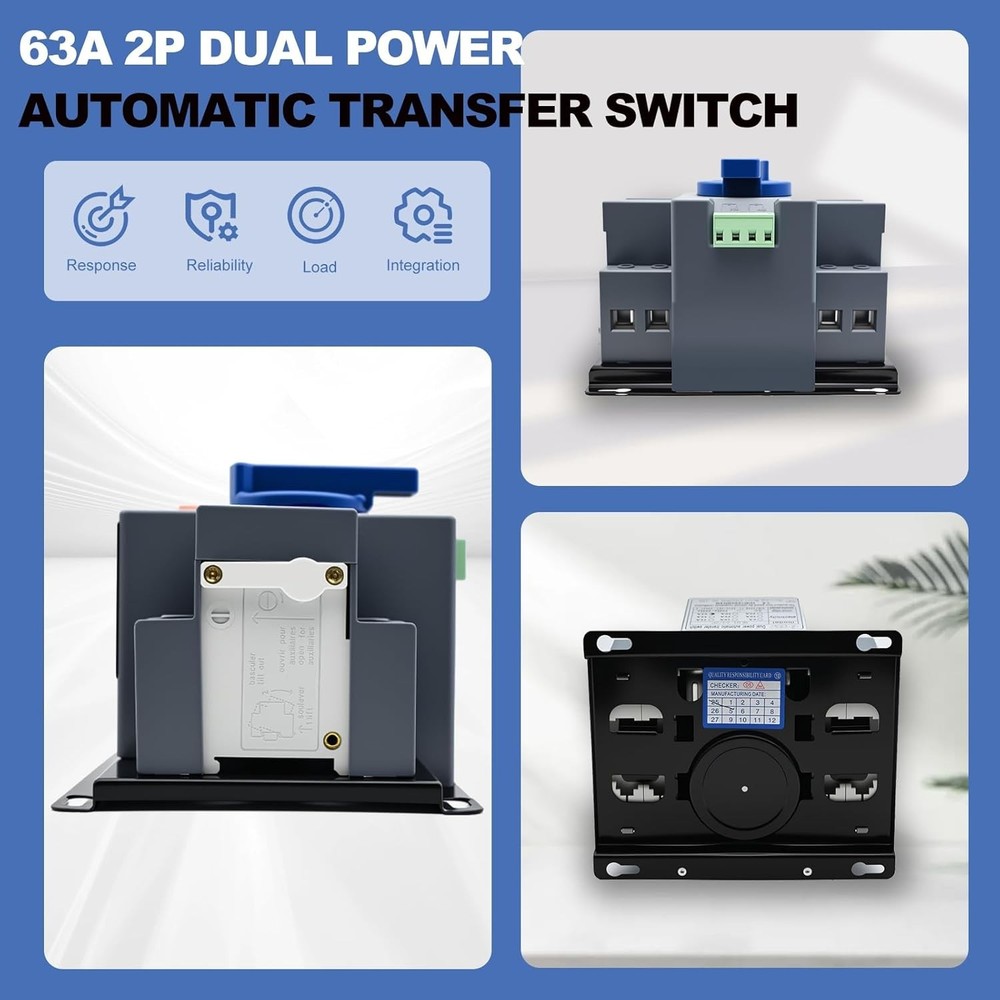 Certified 110V 63A ATS Automatic Transfer Switch for Versatile Applications