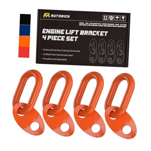 7100 Lifting Bracket Set for Engine - 4 Heavy-Duty Engine Lift Bracket Orange