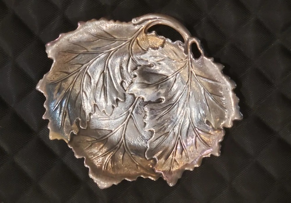 Solid Sterling Candy, Nut Grape Fruit Dish/bowl Vine Leaf Internationl silver Co