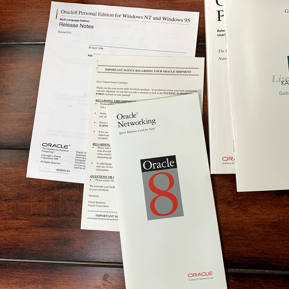 Oracle8 Oracle 8 Personal Edition Windows NT 95 Software VTG Big Box
